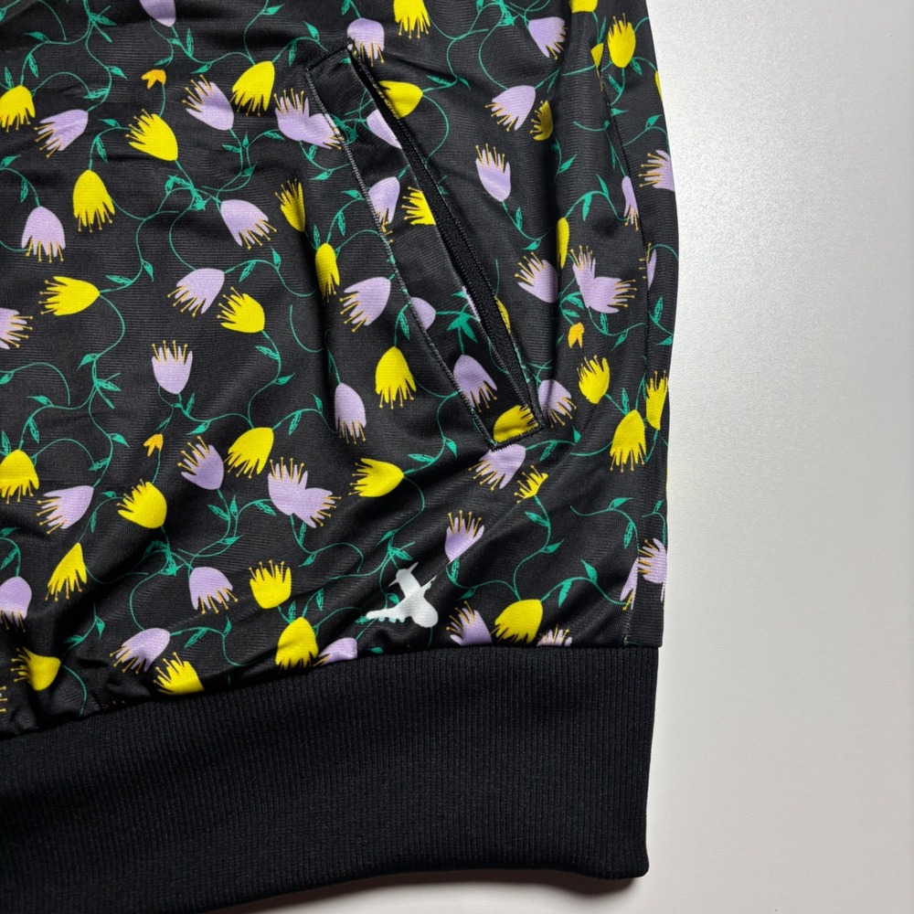 Adidas Originals Track Jacket Floral Black Tulip All over Print Zip Womens Large - Picture 6 of 10